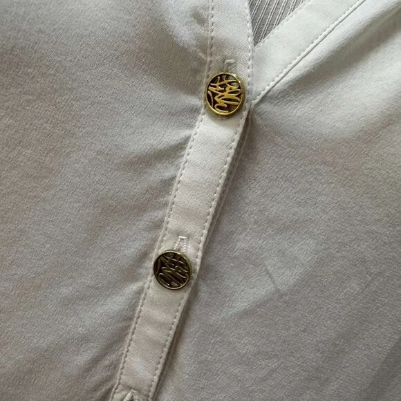 Lilly Pulitzer Elsa Blouse White Large 100% Silk - Picture 7 of 8